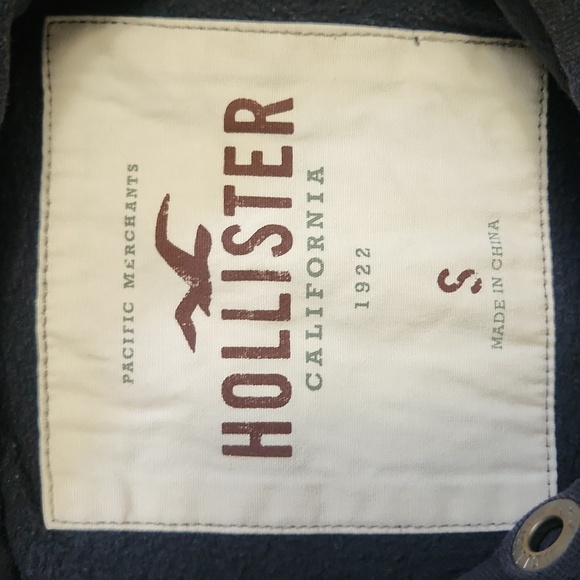 Hollister Y2K 2000s Blue Hoodie Hooded Sweatshirt Size S Puff Letter Spellout - Picture 13 of 14